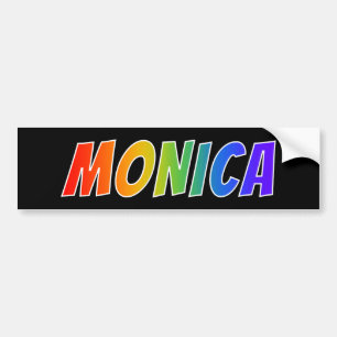 Första Namnen "MONICA": Roligtens regnbågsfärg Bildekal