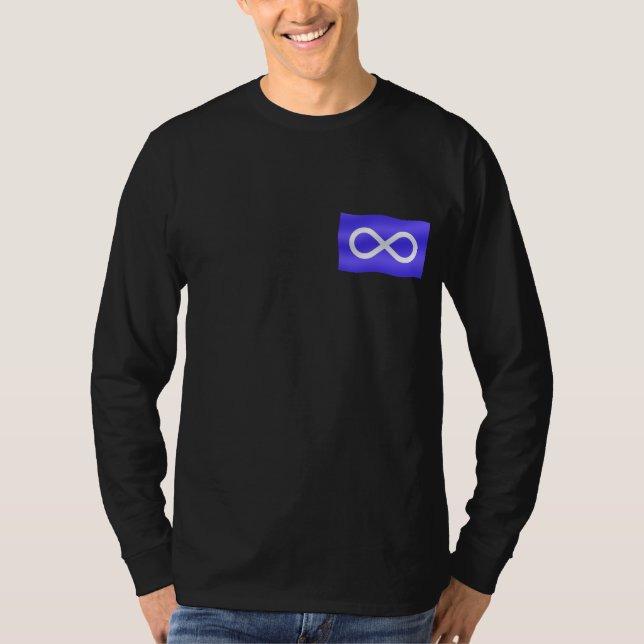 Första Nation Manar Metis Flagga Långärmad Shirt Tee (Framsida)