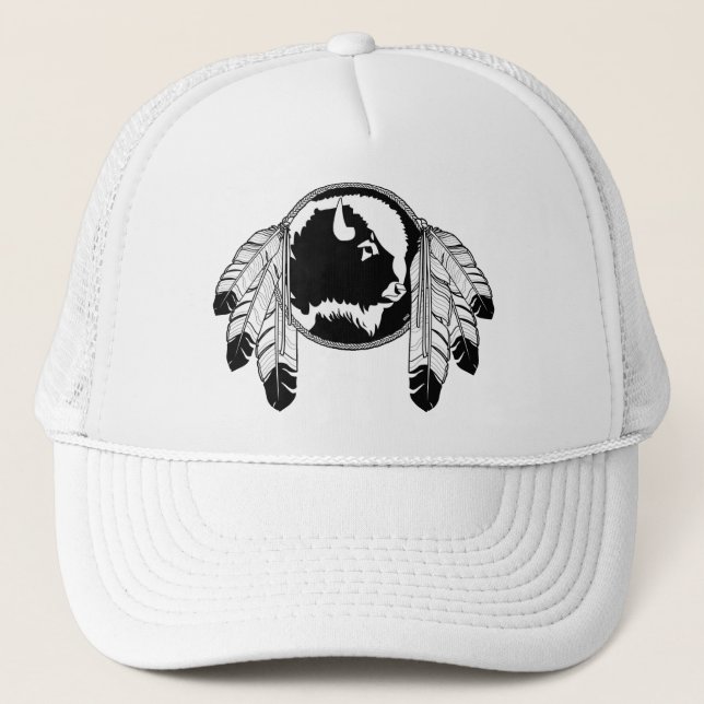 Första Nation Wildlife Cap Buffalo Wildlife Art Ca Keps (Framsida)