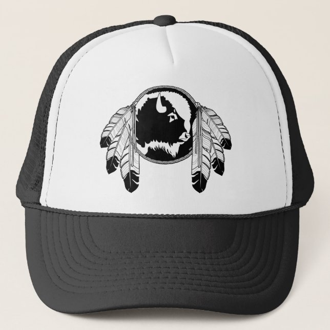 Första Nation Wildlife Cap Buffalo Wildlife Art Ca Keps (Framsida)