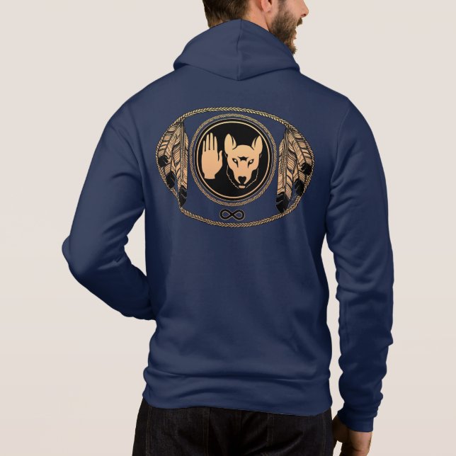 Första nationen Hoodie Tribal Varg Rebeljts Shirts T Shirt (Baksida)