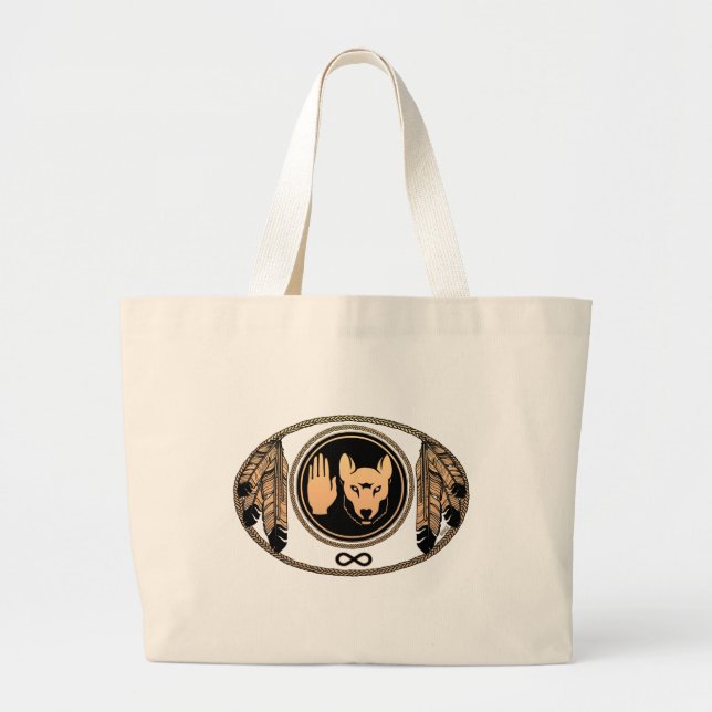 Första nationerna Tote Bag Metis Rebells Native Ar Jumbo Tygkasse (Framsidan)