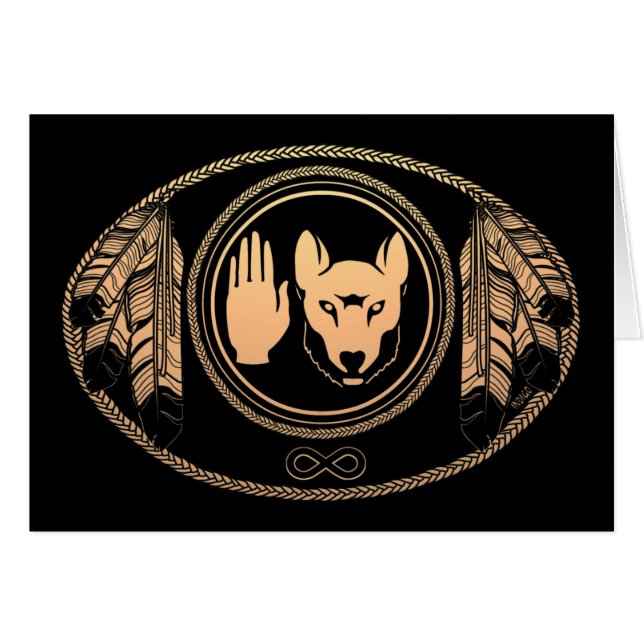 Första nationscertifikat Varg Native Art Cards Met Hälsningskort (Framsidan Horizontal)