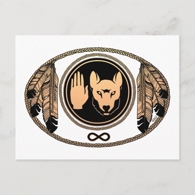 Första nationscertifikat Varg Native Art Cards Met Vykort (Framsida)