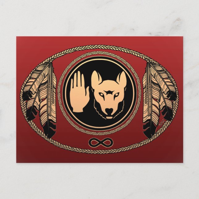 Första nationscertifikat Varg Native Art Cards Met Vykort (Framsida)