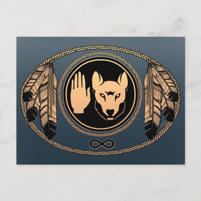 Första nationscertifikat Varg Native Art Cards Met Vykort (Framsida)