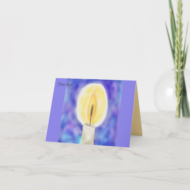 Första natten Hanukkah-kort Helgkort (Framsida)