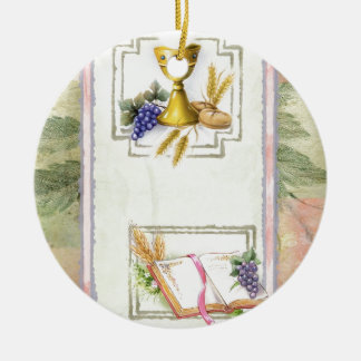 Första nattvard, bekräftelse julgransprydnad keramik