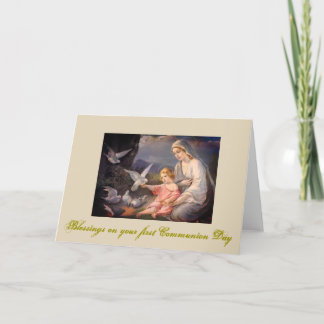 Första nattvard för flicka och pojke kort