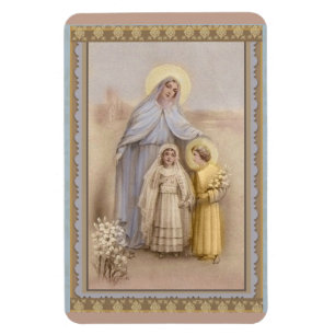 Första nattvard jungfruliga Mary Jesus för vinta Magnet