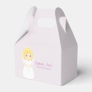 Första nattvardblondinflicka presentaskar