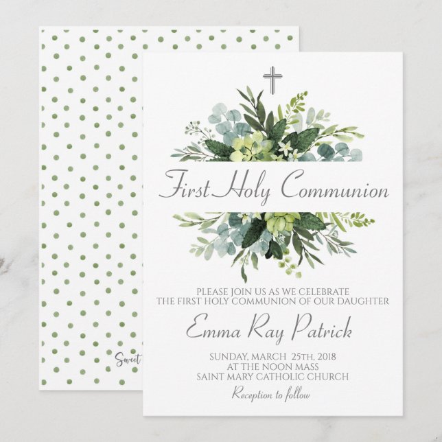 Första nattvarden inbjudningar (Fram/baksida)