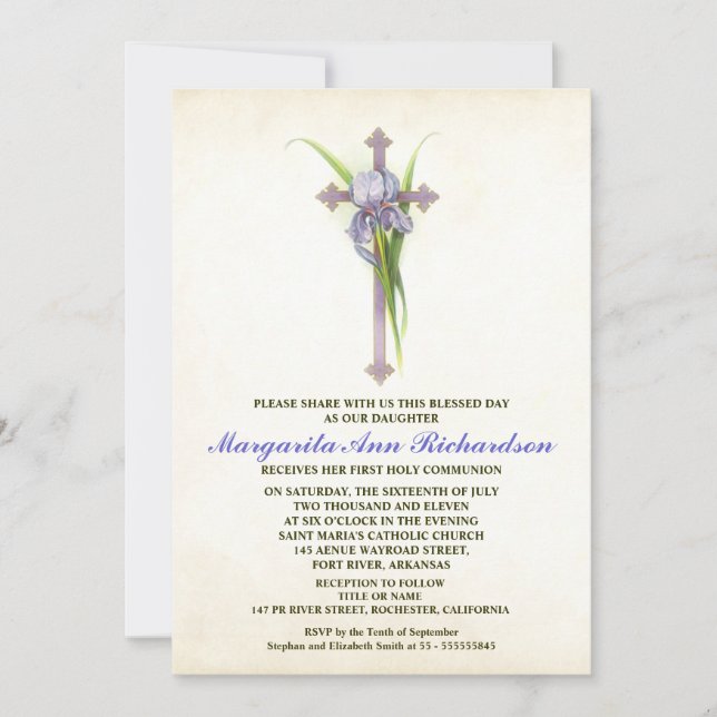 Första nattvardinbjudan - elegantkor inbjudningar (Framsida)