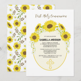 Första nattvardinbjudan för gula solrosor inbjudningar