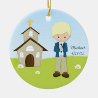 Första nattvardsgång, blond pojke, kyrka