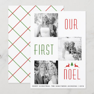 Första noel - första julens enkla fotokort inbjudningar