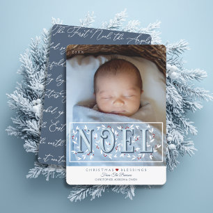Första noel Overlay Baby-fotoportet Kort