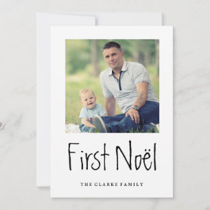 FÖRSTA NOLL   PHOTO-KORT FÖR MODERN CHIC JULKORT