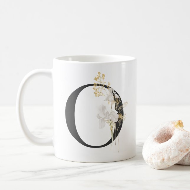 Första O med mjuk färg-blomkaffe Mugg (Med munk)