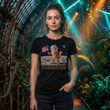 Första Orange Katten på Månen Astronaut Rolig Retr