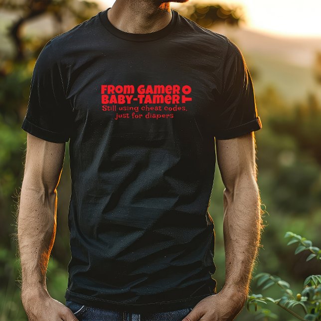 Första pappa dag röd brev ironisk t shirt (Skapare uppladdad)