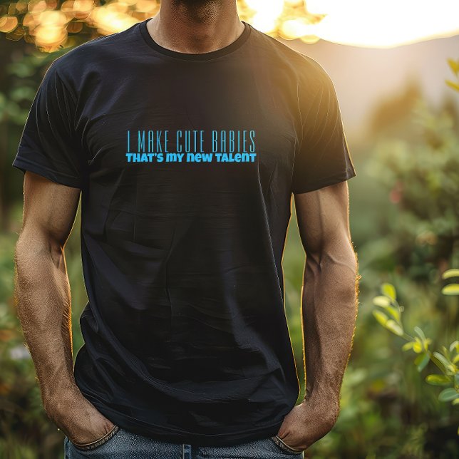 Första pappa-dagen blått brev humor t shirt (Skapare uppladdad)