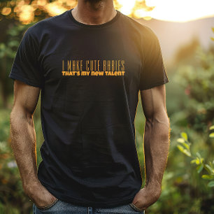 Första pappa-dagen orange brev humor t shirt