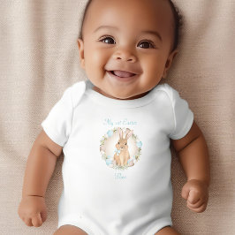 Första Påsk Cute Bunny Personlig Namn Boy Boy T Shirt