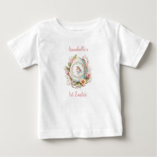 Första Påsk Personlig Flicka Baby T-Shirt