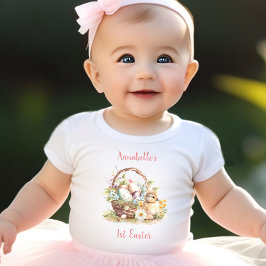 Första Påsk Personlig Flicka Baby T-Shirt