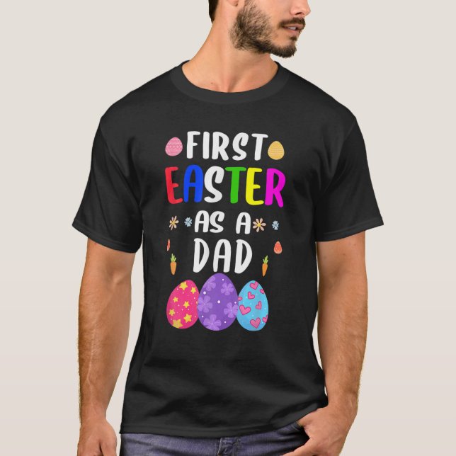Första Påsk som en Pappa-dagsljett i Påsk T Shirt (Framsida)