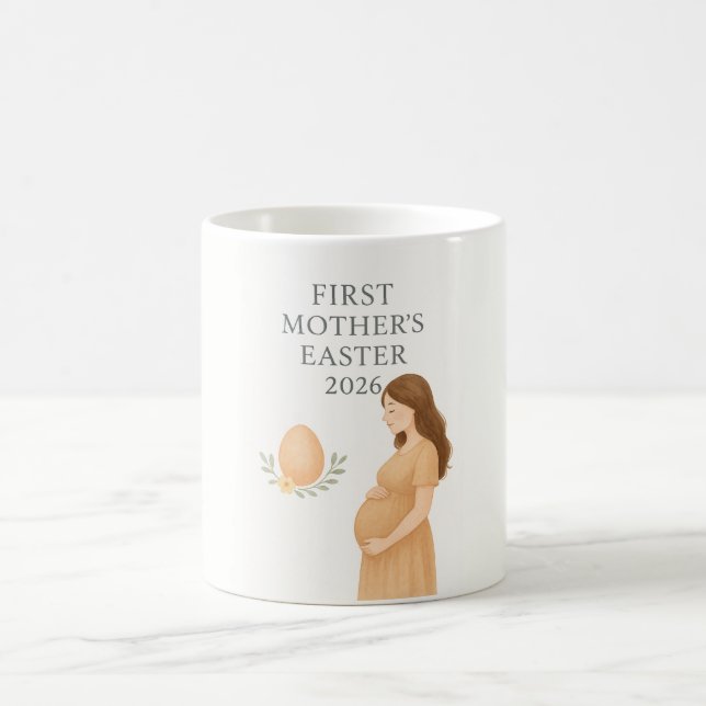 Första påsken som mamma – mjuk graviditetsillustra kaffemugg (Center)