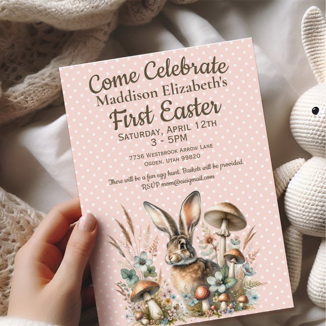 Första påskharen inbjudningar (Celebrate the joy of a first Easter with our adorable Jack Rabbit collection.)