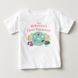 Första Passover Anpassningsbar Girl Namn Year Baby T Shirt