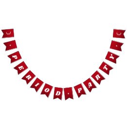 Första perioden Cute Mörk Red Groovy Lettering Vimplar