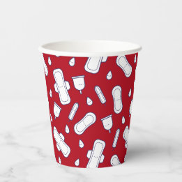 Första perioden Party Red White Tampon Pad Mönster