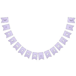 Första periodens Cute Lavender Lila Funky Letterin Vimplar