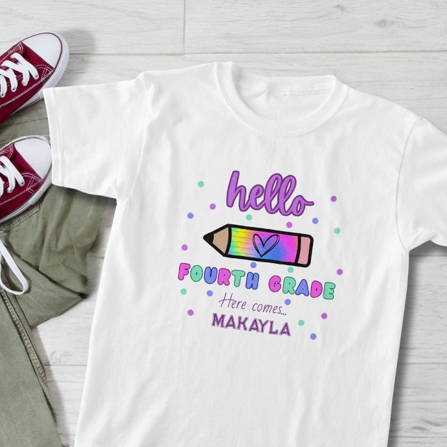 Första Personligen i skolan fjärde Klass T Shirt (Skapare uppladdad)