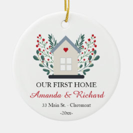 Första personligen - kvart jul julgransprydnad keramik