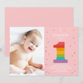Första Piñata Baby Första Födelsedagsfest inbjudan