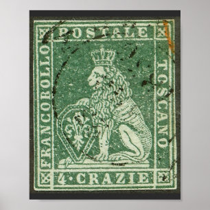 Första postgången frimärke - Toskana (1851) Poster
