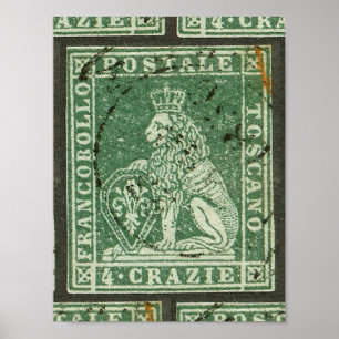 Första postgången frimärke - Toskana (1851) Poster