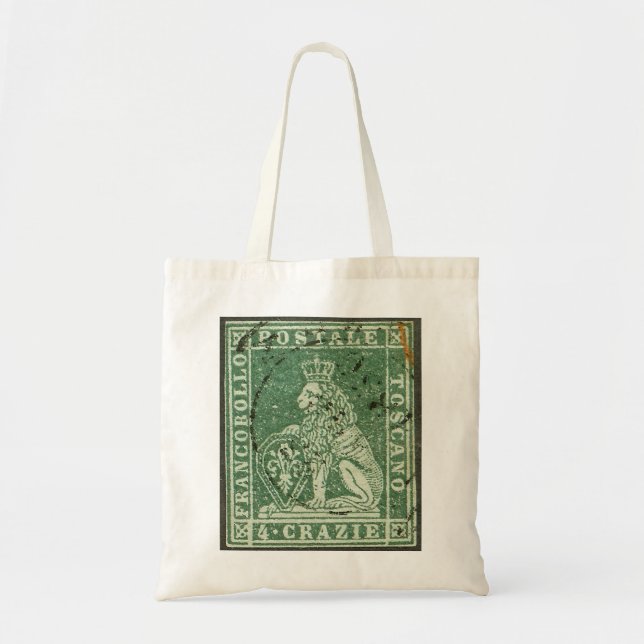Första postgången frimärke - Toskana (1851) Tygkasse (Framsidan)