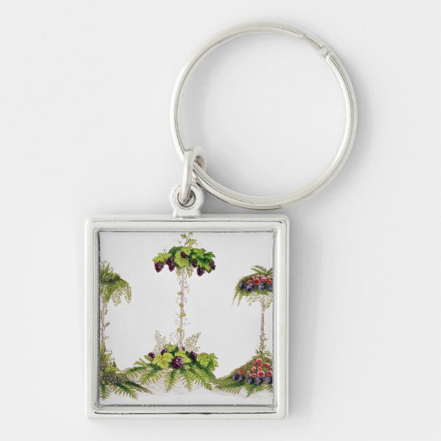 Första pris för borddekoration fyrkantig silverfärgad nyckelring (Framsidan)