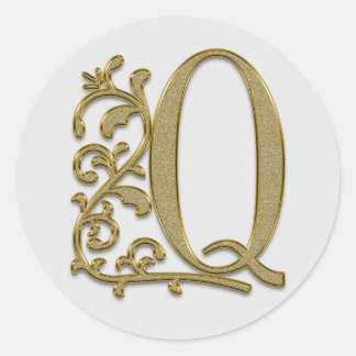 Första Q-klistermärken i monogram Runt Klistermärke