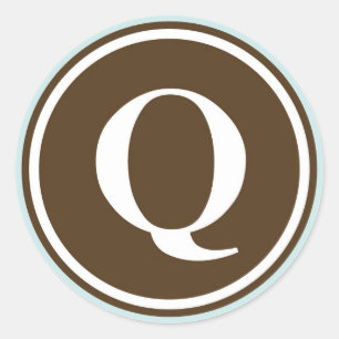 Första Q monogramcirkeln brev sälparti Runt Klistermärke