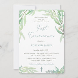 Första rådet för pojken med Grönt Vår Löv Inbjudningar