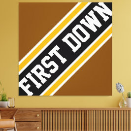 FÖRSTA Randen - Athletic Brown Black Football Canvastryck