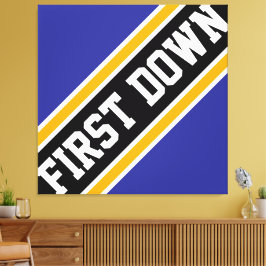 FÖRSTA Randen med Athletic Blue Black Football Canvastryck