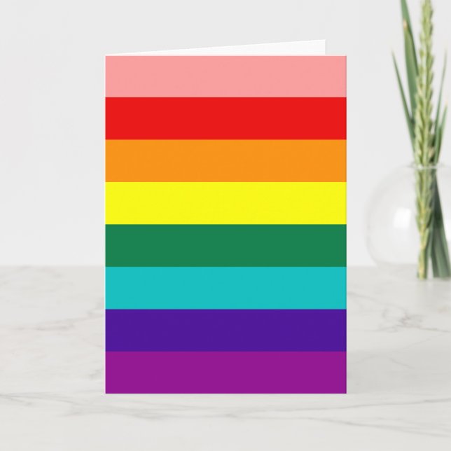Första regnbågen Gay pride Flagga Kort (Framsida)